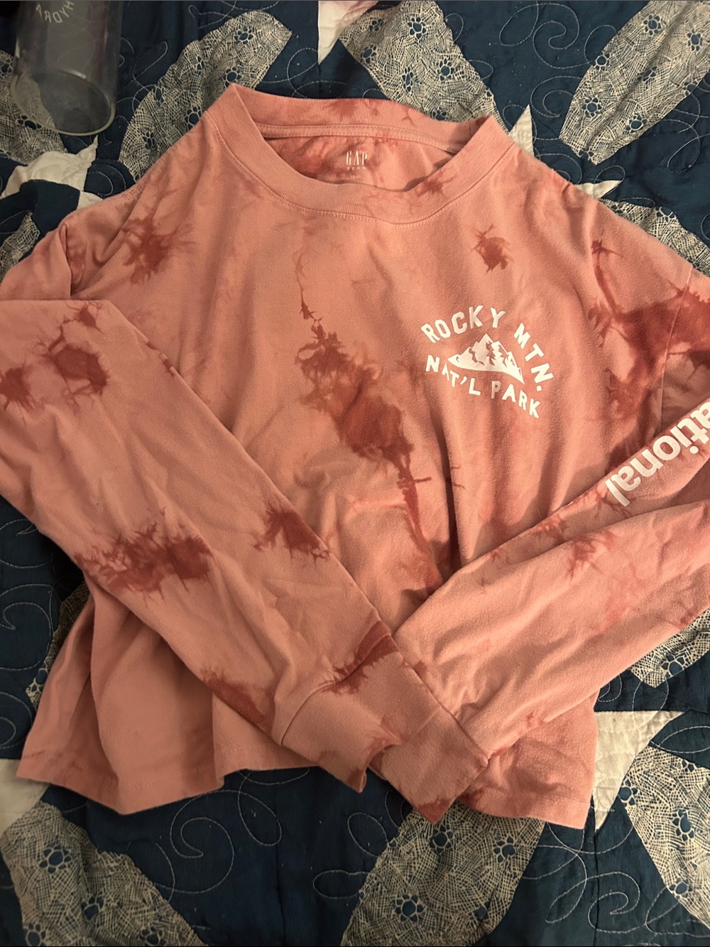 Gap Rocky Mtn Nat'l Park Tie-Dye Long Sleeve Shirt - Dusty Rose